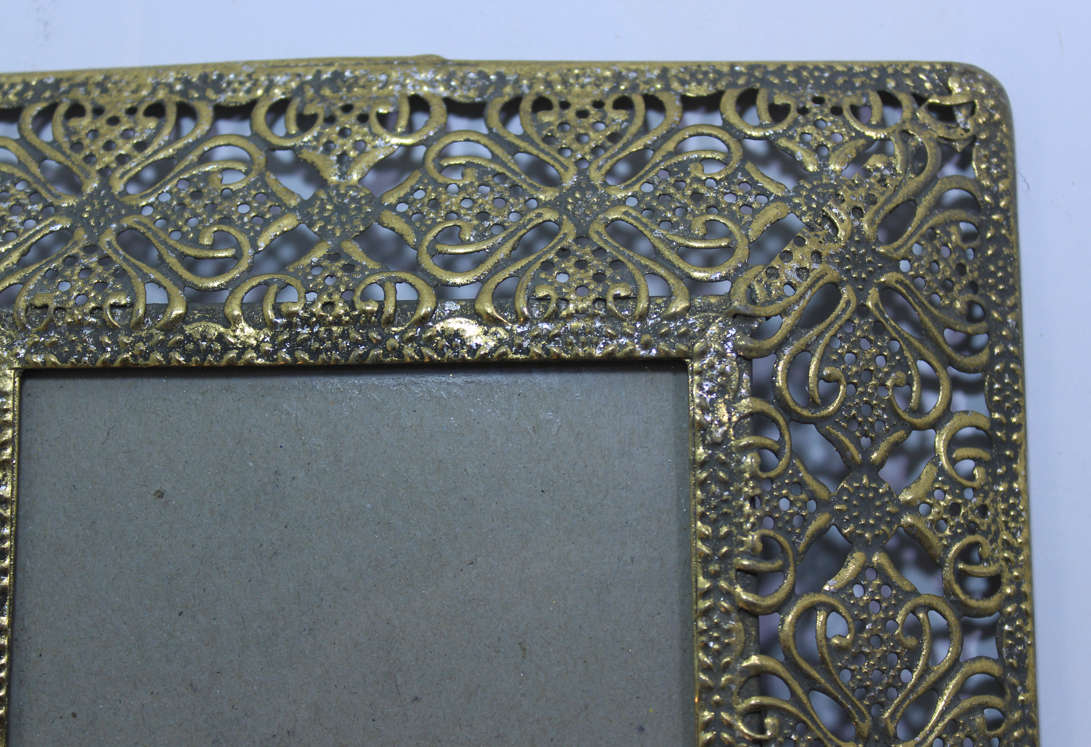 Two Vintage Style Metal Photo Frames with Stands