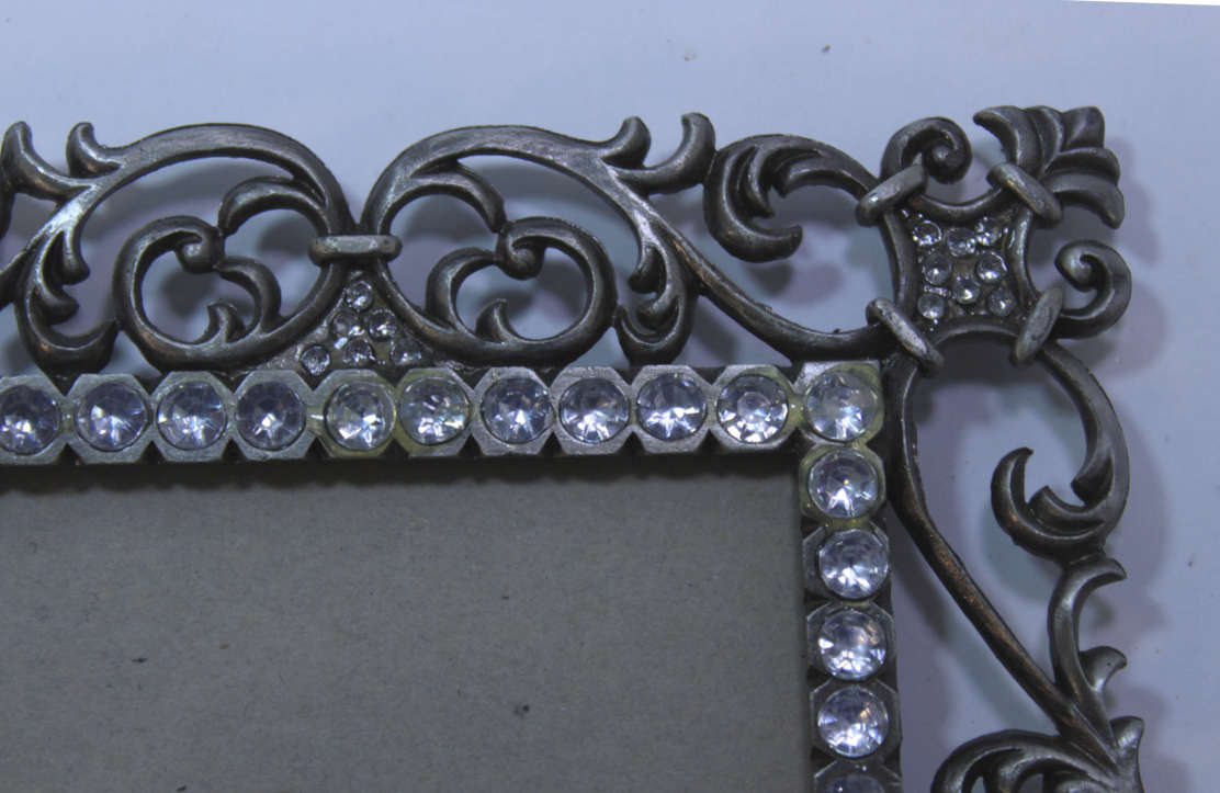 Two Vintage Style Metal Photo Frames with Stands