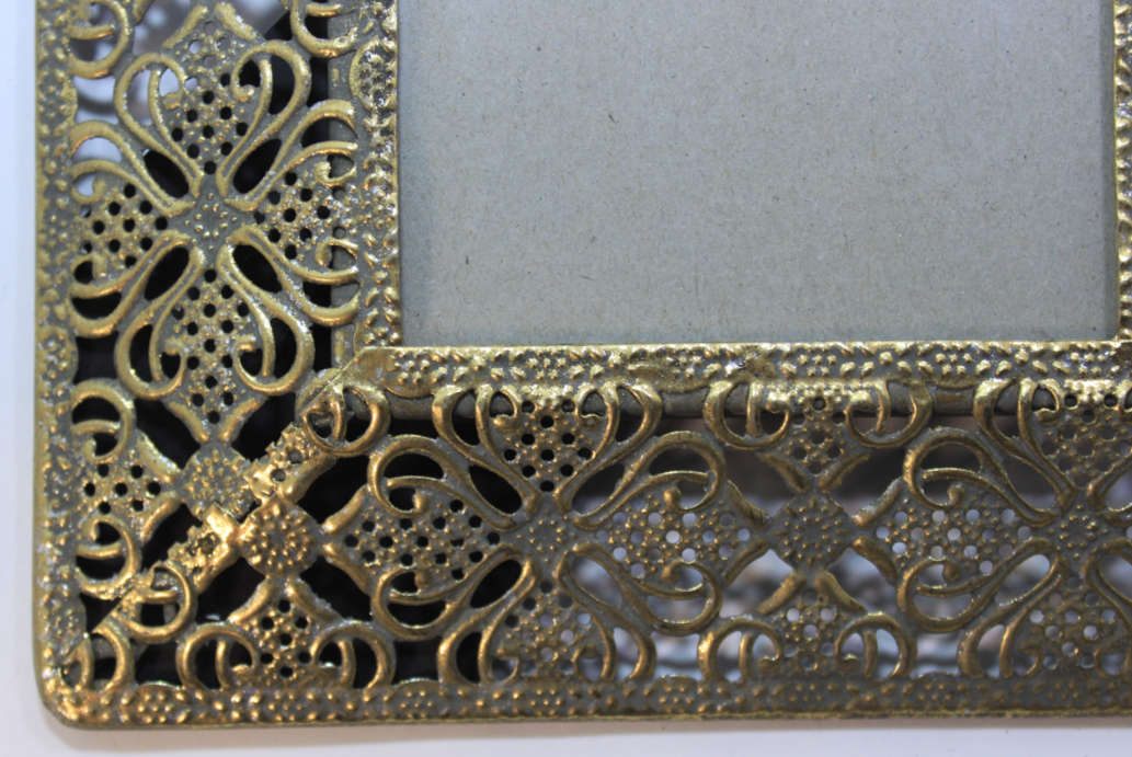 Two Vintage Style Metal Photo Frames with Stands