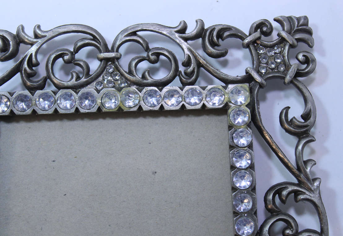 Two Vintage Style Metal Photo Frames with Stands