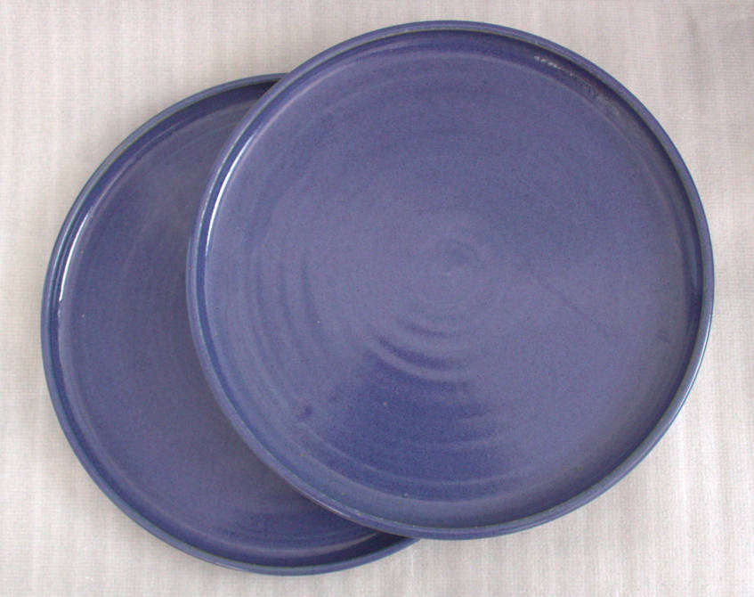 2 x Large Blue 30.0cm Stoneware Pizza Plates