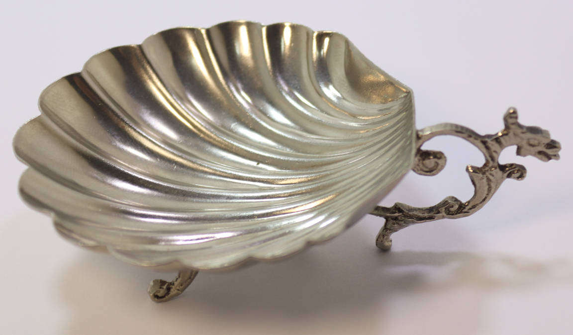 Vintage Silver Plated Scalloped Shell Dish For Nuts or Jewelry