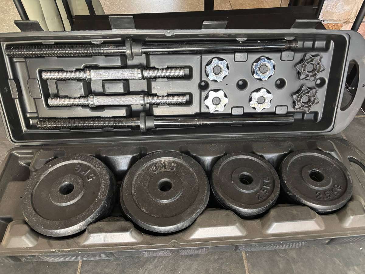 50kg Dumbell Set and Cast Iron Barbell
