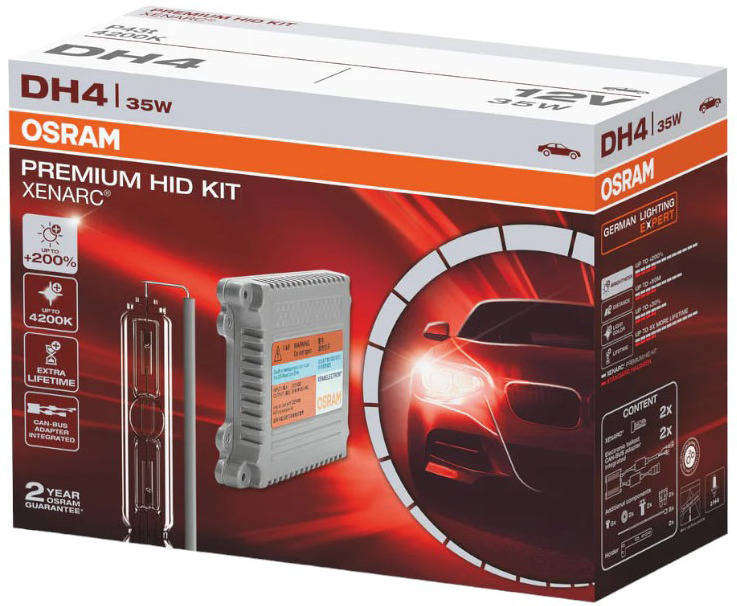 OSRAM DH4 PREMIUM HID KIT DH4 H4 APPLICATION 35W Set of 2 Headlight Various HID