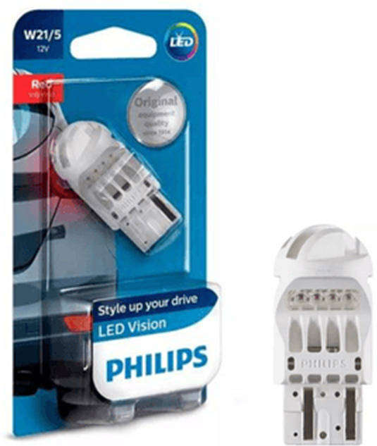 PHILIPS LED Philips W21/5W LED RED Vision 12835REDB1 12V 2W Each (Wedge Type)(12835REDB1) Tail Light