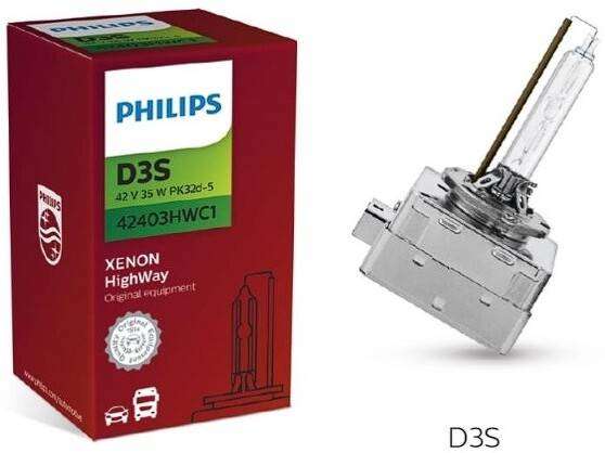 Philips D3S HIGHWAY 424633 Each Headlight Car, Truck Xenon for Various (42 V, 35 W)