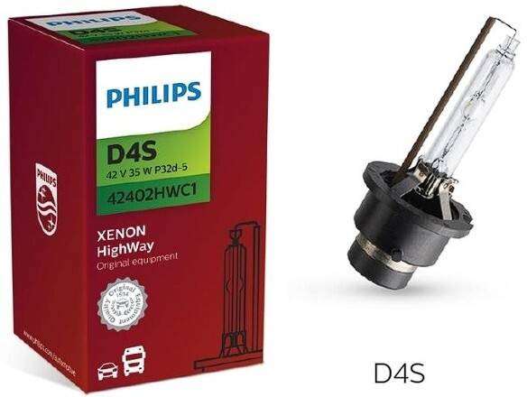 Philips D4S HIGHWAY 427733 Each Headlight Car Xenon for Various (42 V, 35 W)