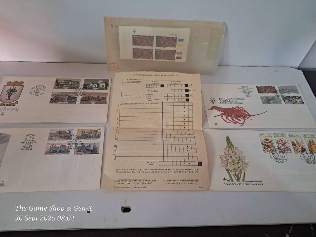 Job lot Memorial cards & stamps of RSA and Nambia