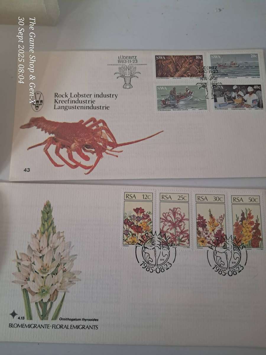 Job lot Memorial cards & stamps of RSA and Nambia