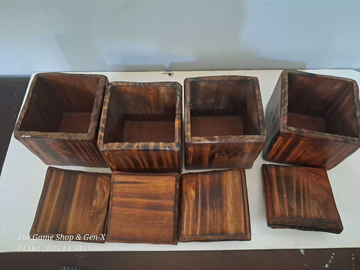 Wooden storage boxes (4 piece - Small)