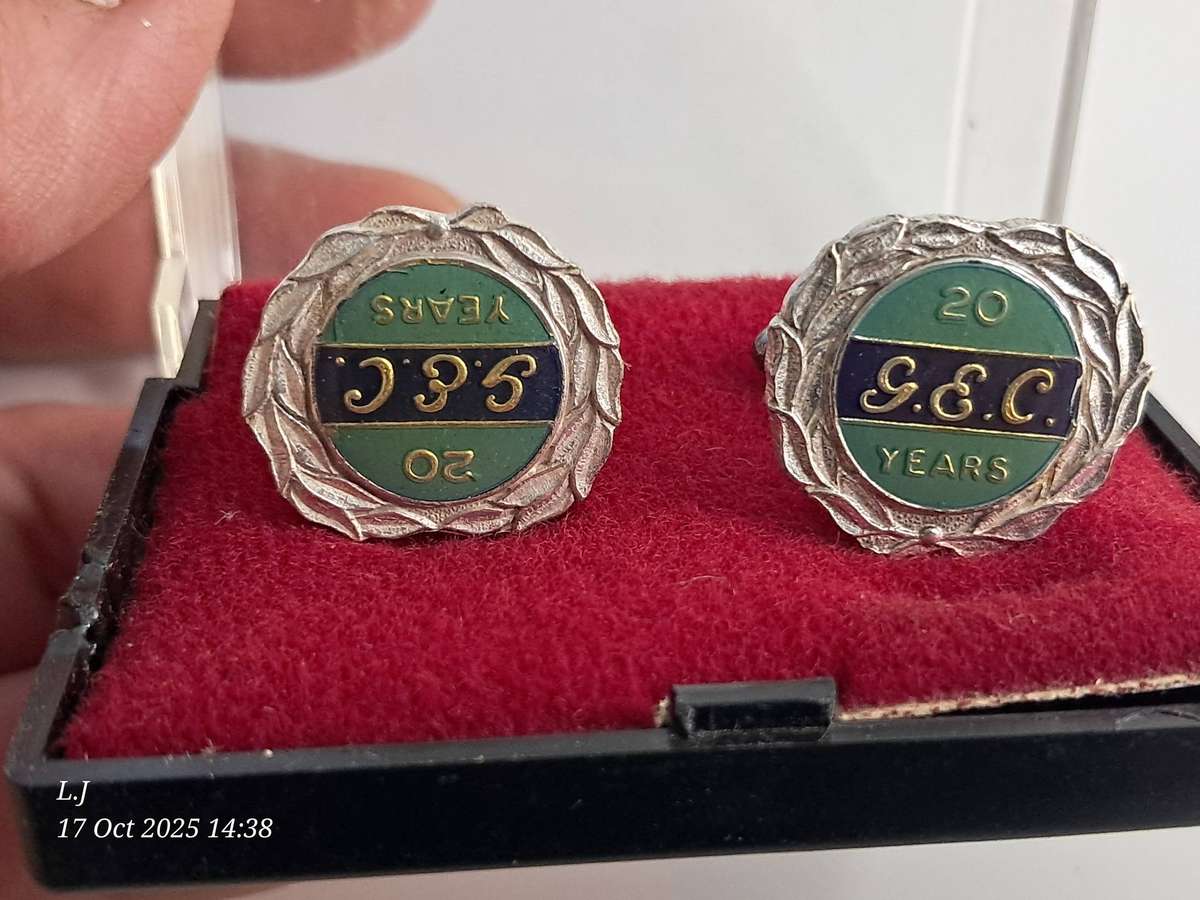 3 Pairs of Vintage G.E.C long service  cuff-links