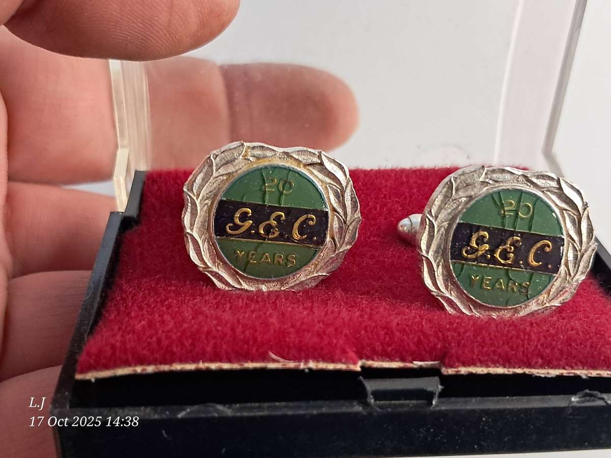 3 Pairs of Vintage G.E.C long service  cuff-links
