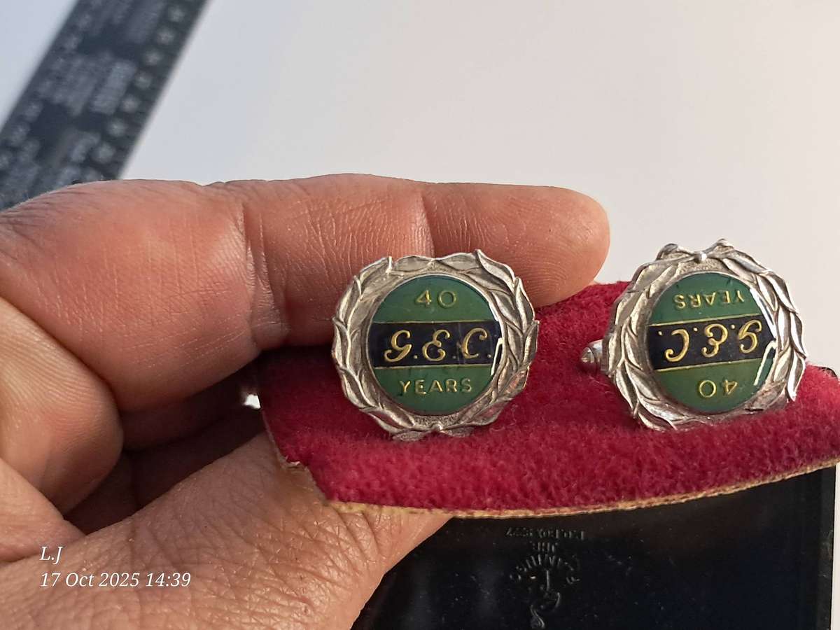 3 Pairs of Vintage G.E.C long service  cuff-links