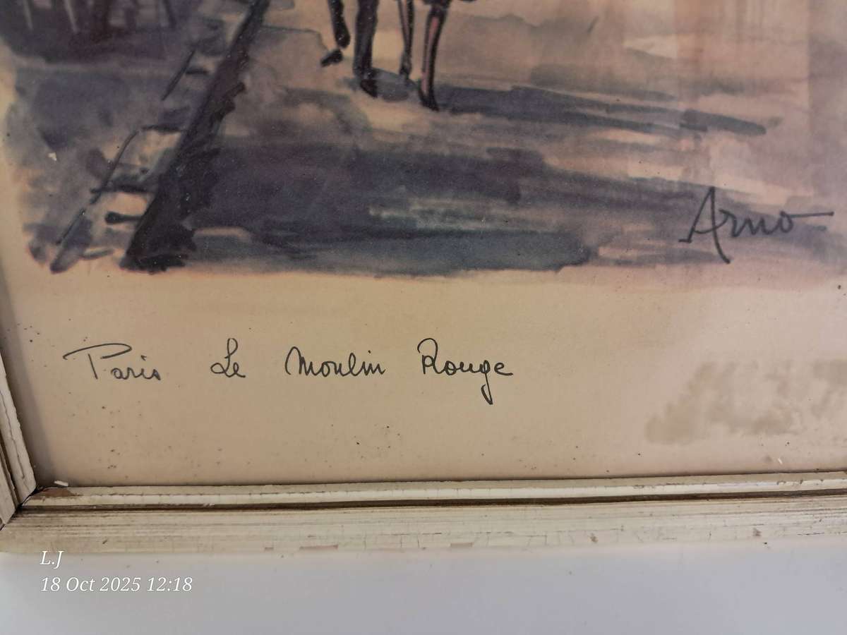 Old Printed picture of Paris