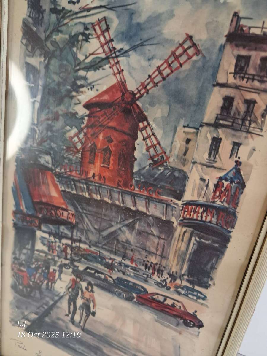 Old Printed picture of Paris