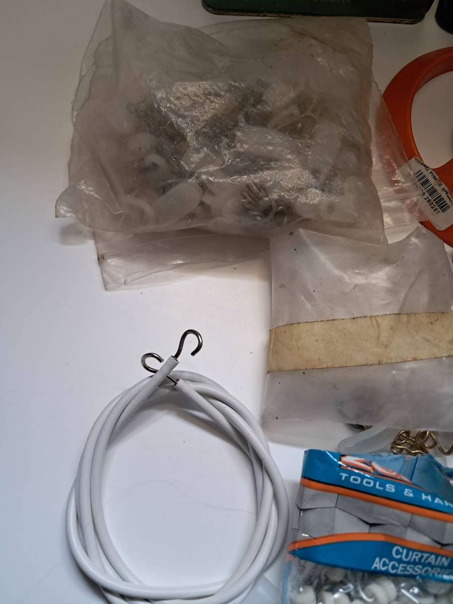 Job-lot Garden hose fittings & curtains hooks etc.