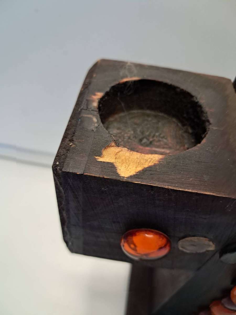 Wooden cross candle holder