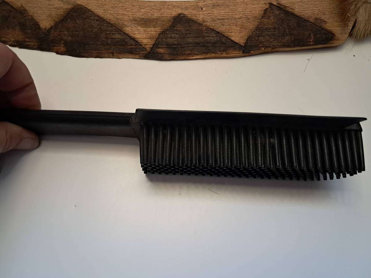 Old Leather strap / Rubber brush / Wood sword decor