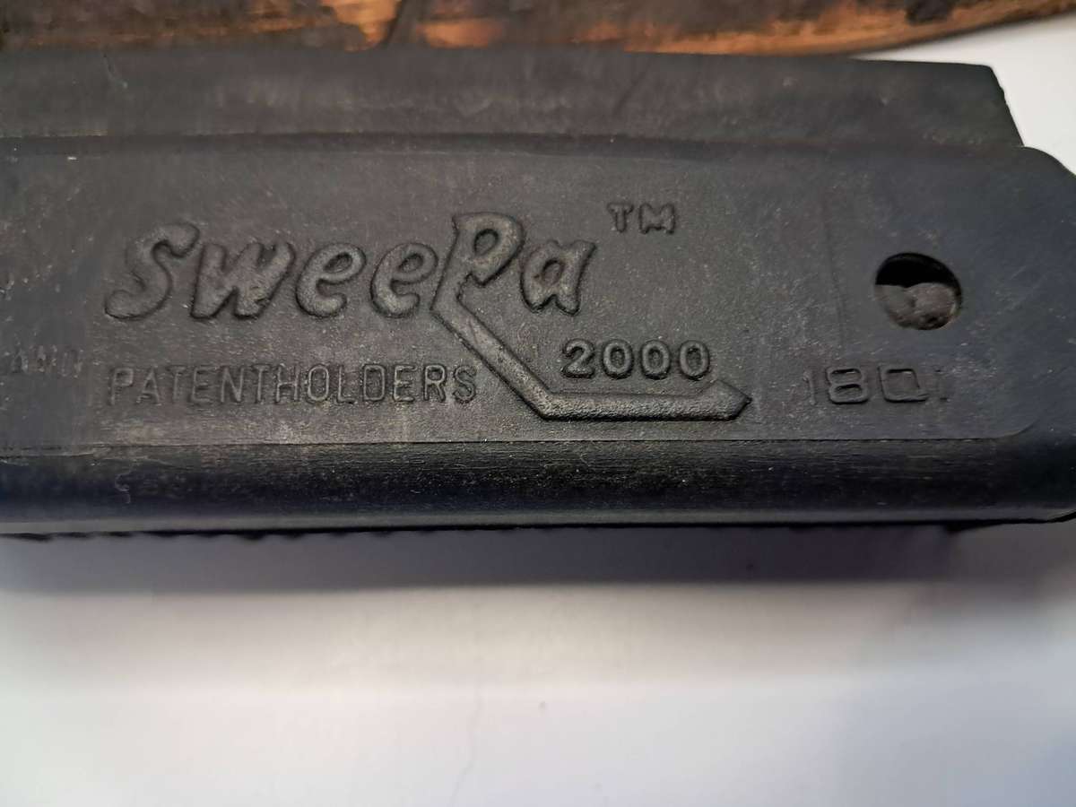 Old Leather strap / Rubber brush / Wood sword decor