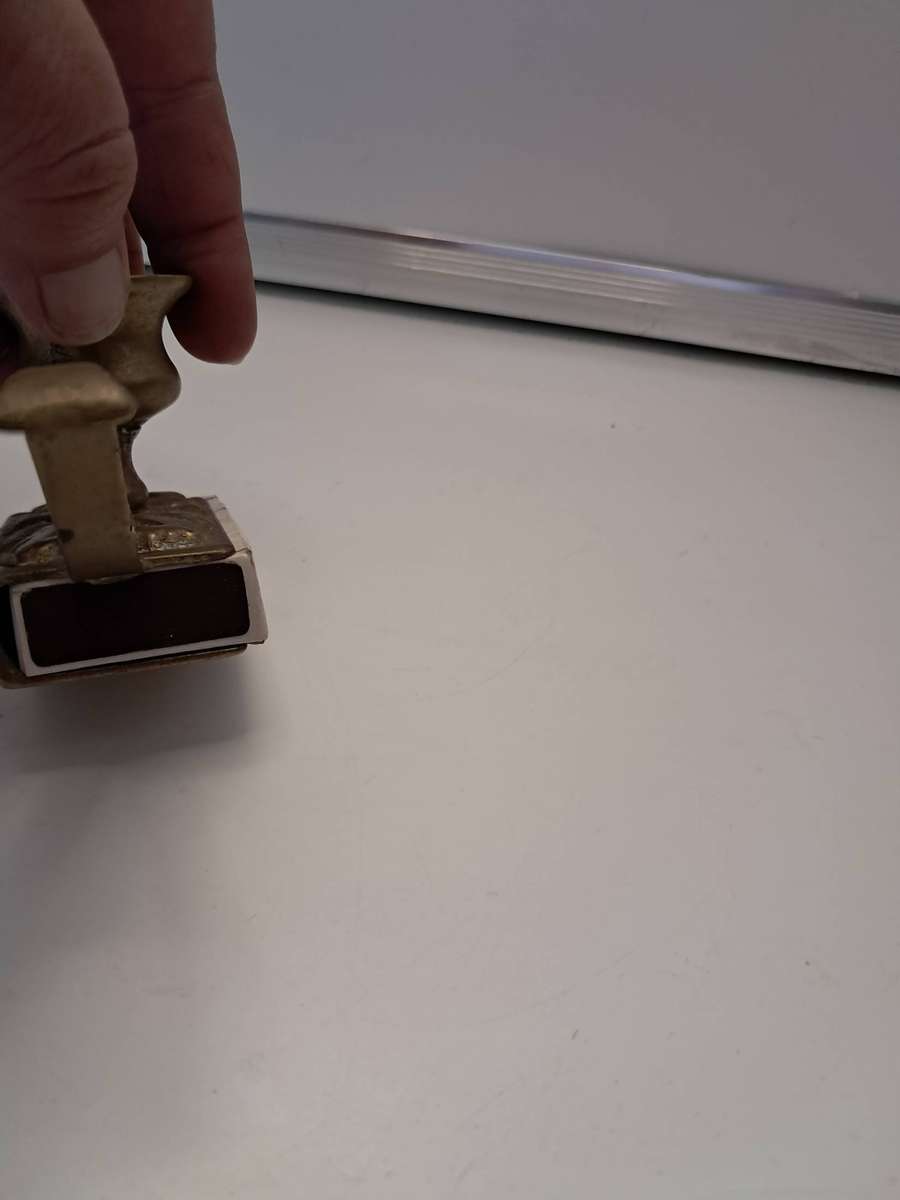 Vintage Brass candle holder with march holder & old Lucky strike matches