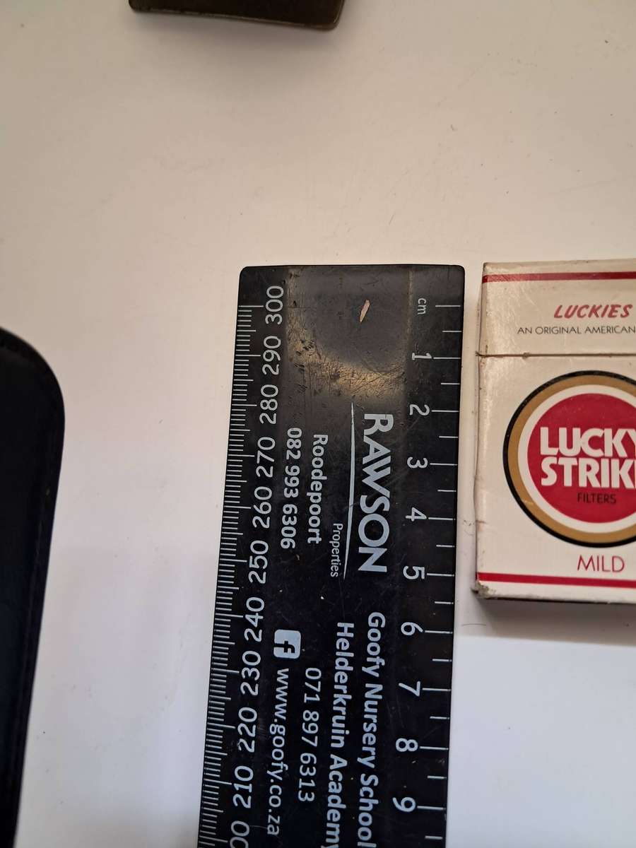 Vintage Brass candle holder with march holder & old Lucky strike matches