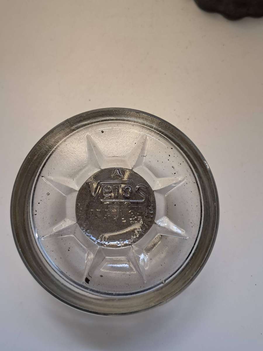 Antique Glass inkwell & a heavy paperweight