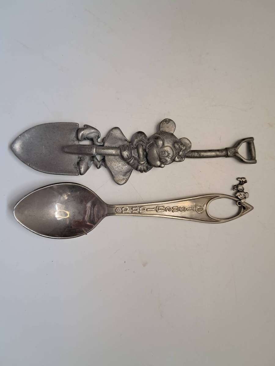 Vintage Pewter souvenir spoon & Vintage teaspoon from Disneyland