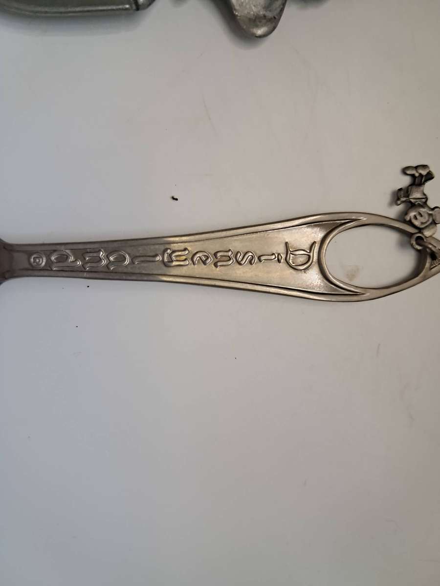 Vintage Pewter souvenir spoon & Vintage teaspoon from Disneyland