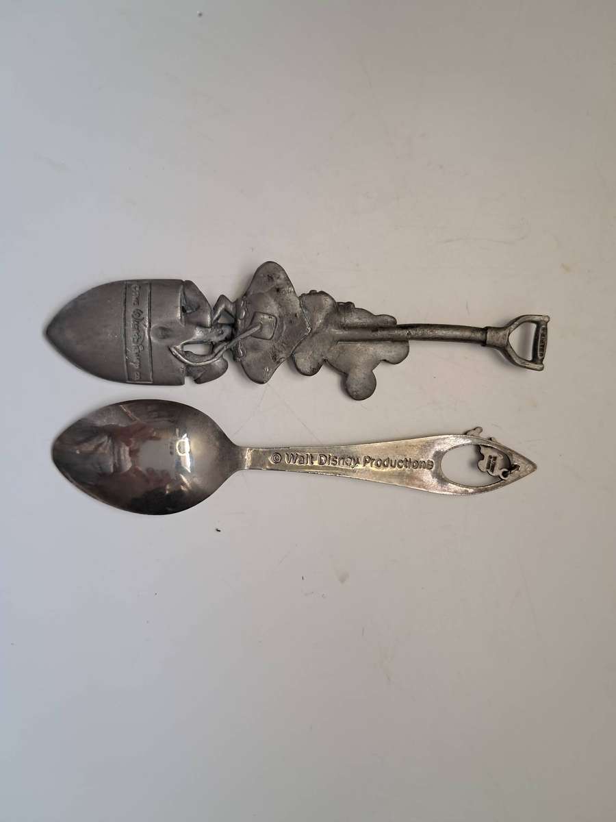 Vintage Pewter souvenir spoon & Vintage teaspoon from Disneyland