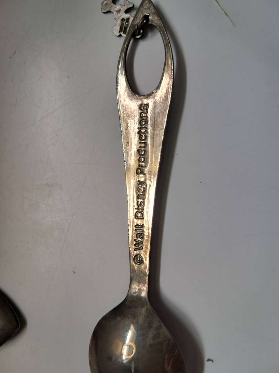 Vintage Pewter souvenir spoon & Vintage teaspoon from Disneyland