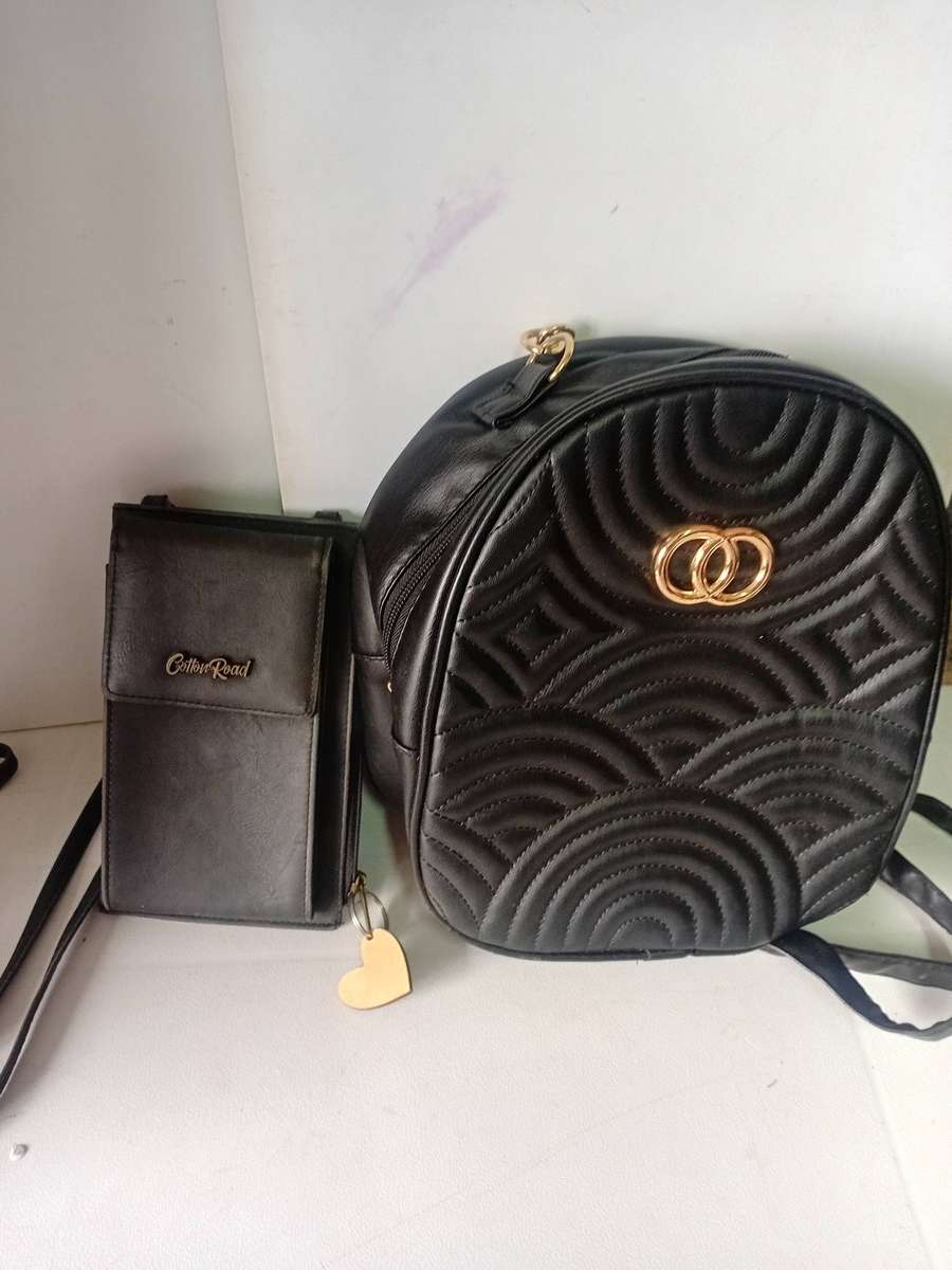 Cotton Road Cellphone Wallet & Quilted Black Backpack