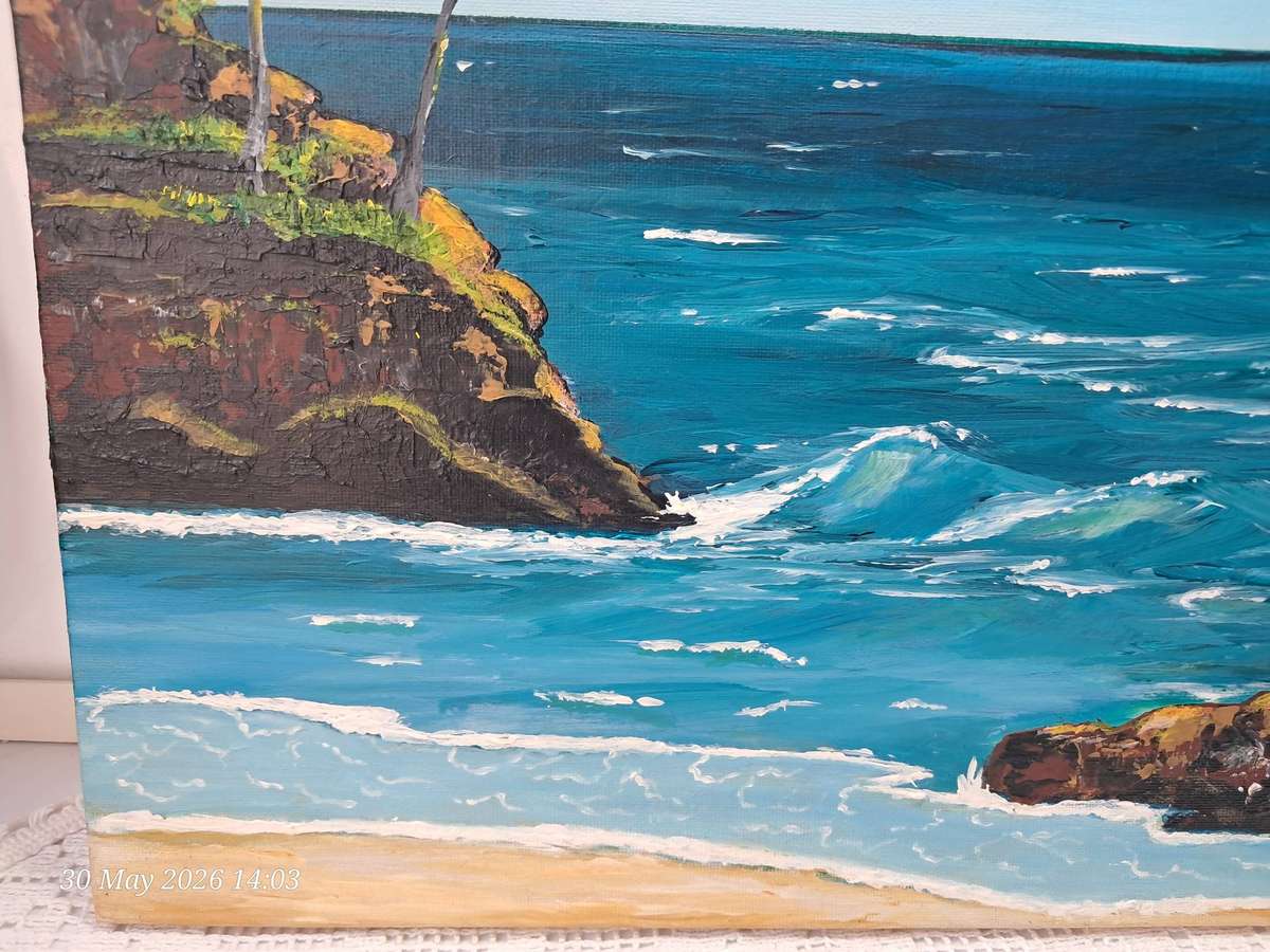 3 x Ocean view paintings on Canvas (Artist Unknown)