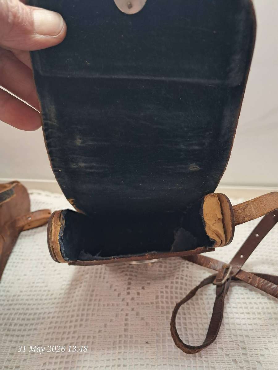 3 x Vintage camera leather bags - 1 BID FOR ALL