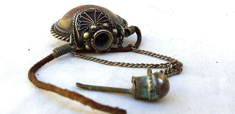 Antique Eastern Copper and Brass snuff Bottle