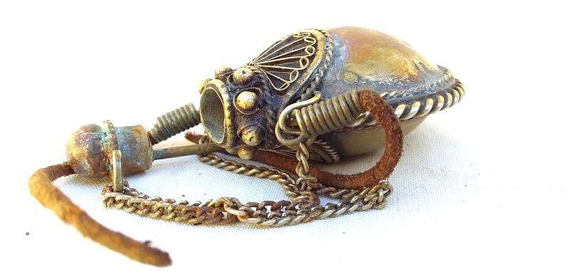 Antique Eastern Copper and Brass snuff Bottle