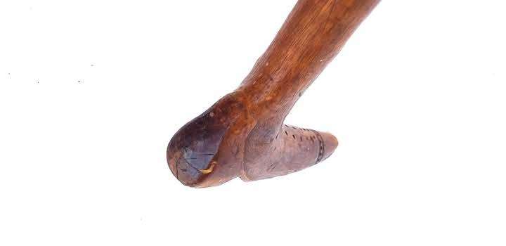 Boer war Era, Walking stick, carved with a pocket knife.