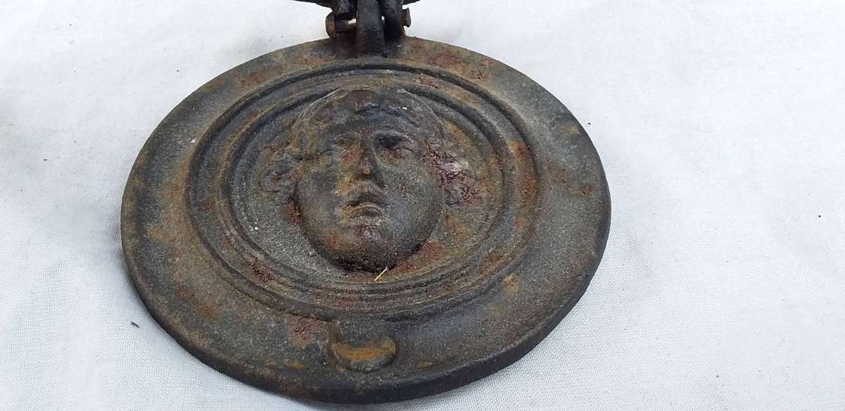 Victorian Era Antique small Cast Iron Figural Door Knockers.