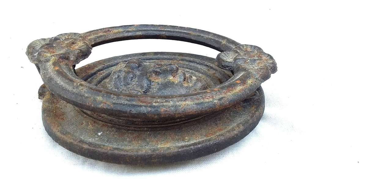 Victorian Era Antique small Cast Iron Figural Door Knockers.