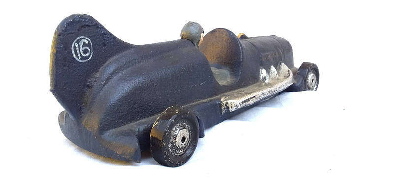Large Vintage Reproduction of a 1930's Cast Iron No 16 Racer Toy Car