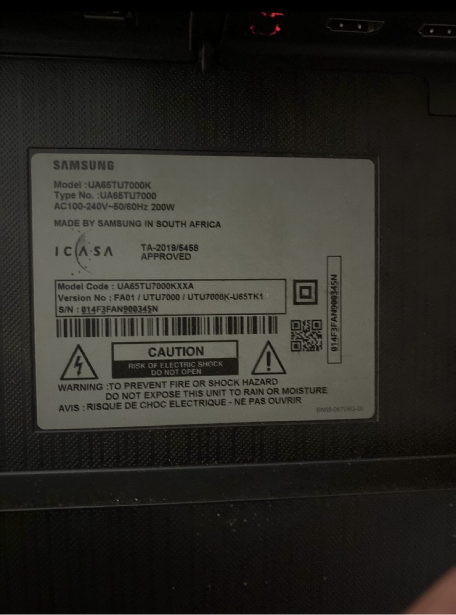 Samsung 65 inch 4K Crystal UHD SMART TV