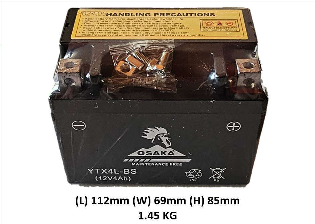 YTX4L-BS (12V4Ah) OSAKA MOTORCYCLE BATTERY