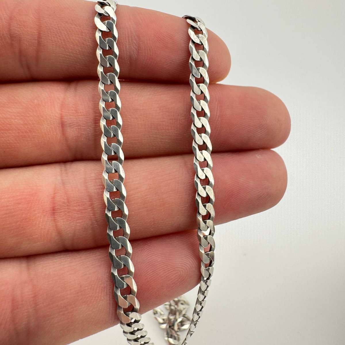 Heavy 925 Sterling Silver Italian Curb Link Chain Necklace