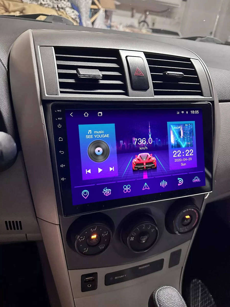 Toyota Corolla 2006 - 2012 Premium 9" QLED 4GB 64GB Android Head Unit, DSP, Android Auto, Carplay