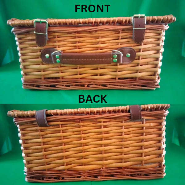 Woven Wicker Picnic Basket for 2 People  Never Used