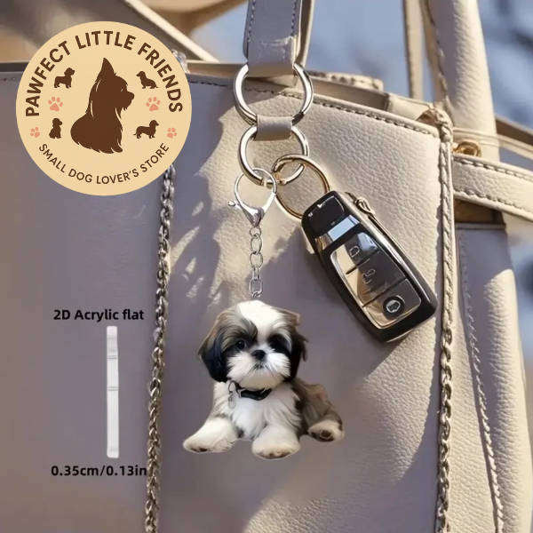 Shih Tzu dog keychain - double sided acrylic