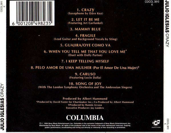 Julio Iglesias - Crazy (CD,Album)
