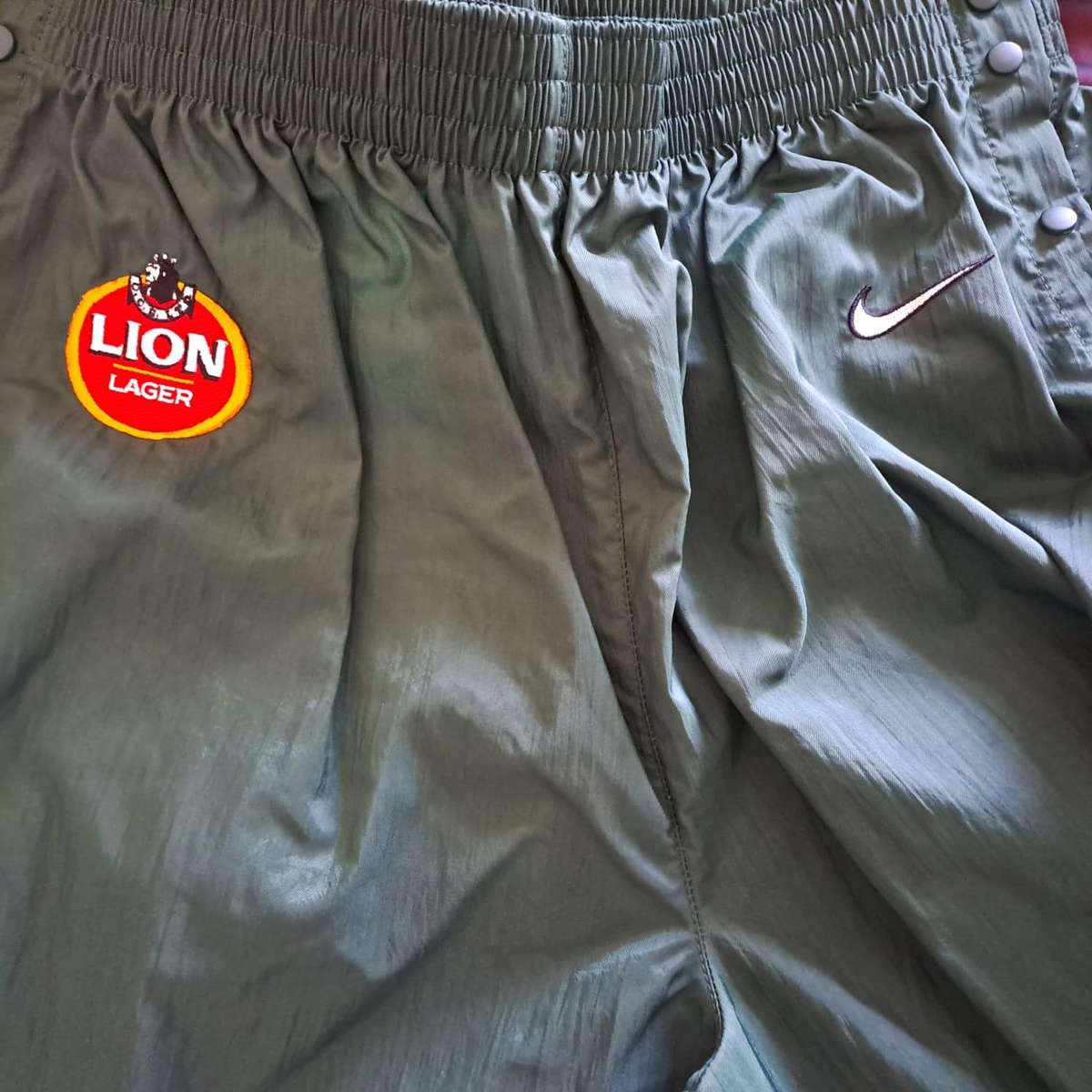 Vintage Nike Rugby Pants Lion Lager Logo Green  Rare