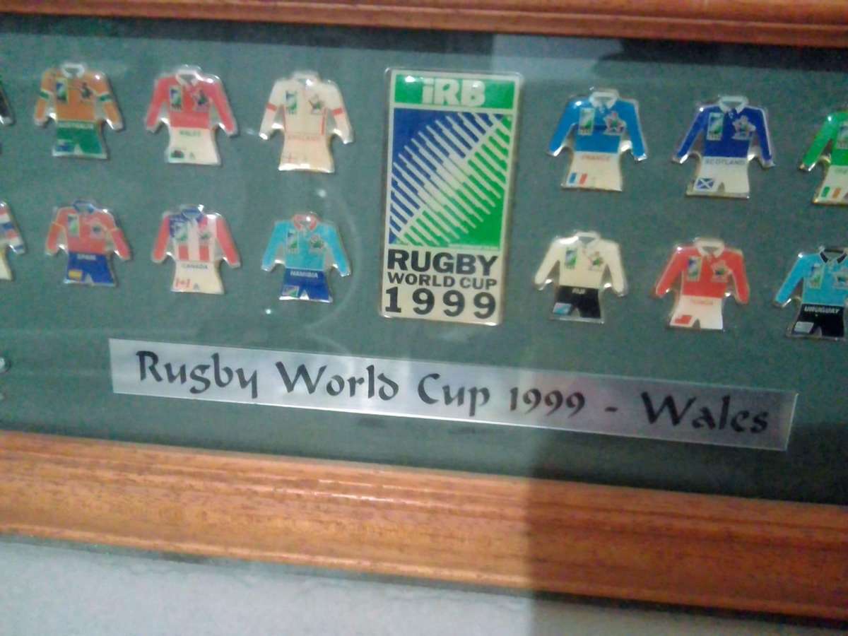 Rugby World Cup 1999  Wales Framed Jersey Pin Collection  All Competing Nations