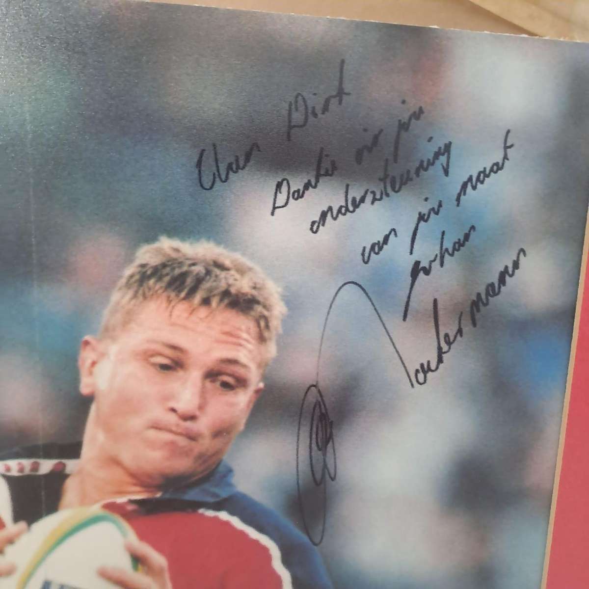 Framed Johan Ackermann Signed SA Rugby Magazine Cover
