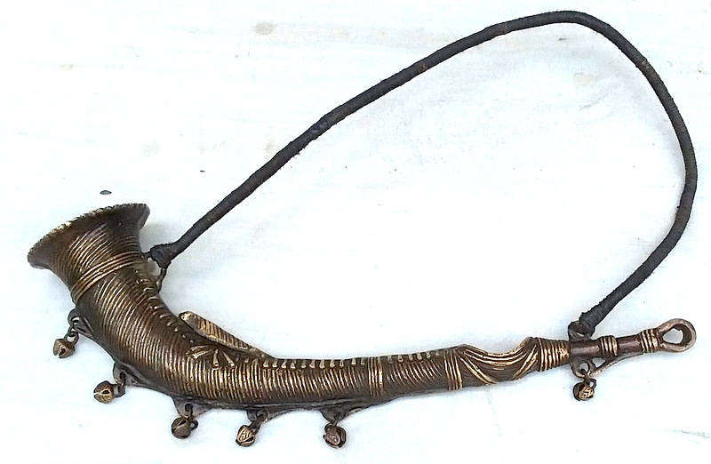 Late 1800's Cast Bronze ( Dokra Work or Lost Wax method) Tutari Music Instrument